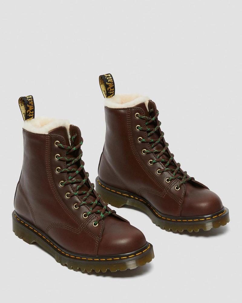 Botines Dr Martens Barton Made in England Shearling Forro Cuero Hombre Marrom | MX 367PJJ